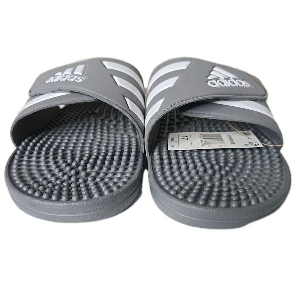 Adidas Adissage NIB Slides Sandal Grey & White Men's Size 17 New HQ4373